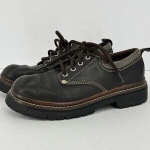 Vintage Skechers Womens Dark Brown Shoes 7914 Chunky Lug Sole Y2K Jammers 7.5